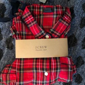 J Crew Red Plaid Pajama Set size Med NWT